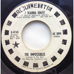 The Impossibles (9) I Wanna Know Vinyl 7" USED