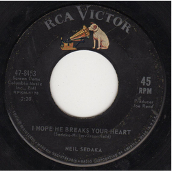 Neil Sedaka I Hope He Breaks Your Heart / Too Late Vinyl 7" USED
