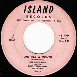Bill Browning / Echo Valley Boys One Day A Month / Don't Wait Too Late Vinyl 7" USED