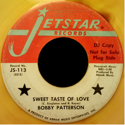 Bobby Patterson Sweet Taste Of Love Vinyl 7" USED