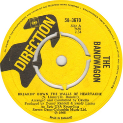 Johnny Johnson And The Bandwagon Breakin' Down The Walls Of Heartache Vinyl 7" USED