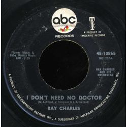 Ray Charles I Don't Need No Doctor Vinyl 7" USED