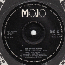 The Fabulous Counts Get Down People Vinyl 7" USED
