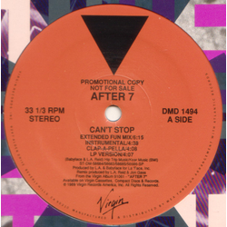 After 7 Can't Stop Vinyl 12" USED