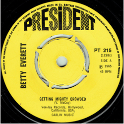 Betty Everett Getting Mighty Crowded Vinyl 7" USED