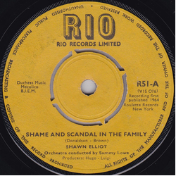 Shawn Elliott Shame And Scandal In The Family / My Girl Vinyl 7" USED