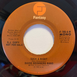 David Bromberg Band Such A Night Vinyl 7" USED