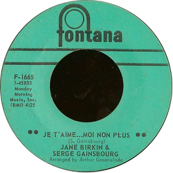 Jane Birkin / Serge Gainsbourg Je T'aime...Moi Non Plus / Jane B Vinyl 7" USED