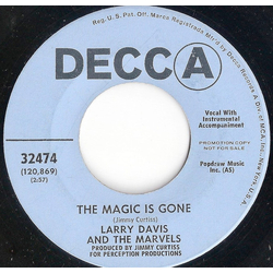 Larry Davis And The Marvels The Magic Is Gone Vinyl 7" USED