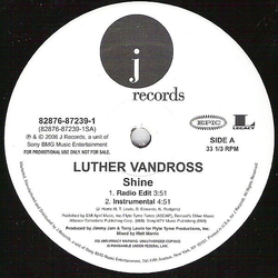 Luther Vandross Shine Vinyl 12" USED