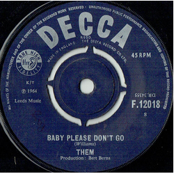 Them (3) Baby Please Don't Go / Gloria Vinyl 7" USED