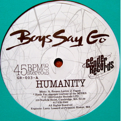Boys Say Go Humanity / Holy War Vinyl 12" USED