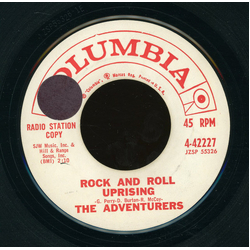 The Adventurers Rock And Roll Uprising Vinyl 7" USED