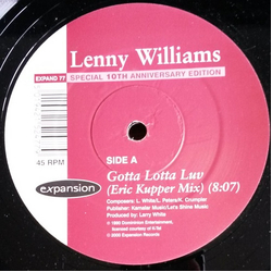Lenny Williams Gotta Lotta Luv / Here's A Ticket Vinyl 12" USED