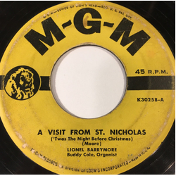 Lionel Barrymore A Visit From St. Nicholas Vinyl 7" USED