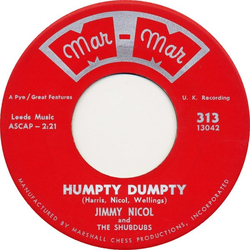 Jimmy Nicol & The Shubdubs Humpty Dumpty / Night Train Vinyl 7" USED
