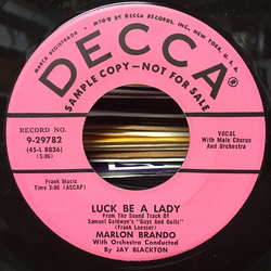 Marlon Brando / Jean Simmons (2) / Jay Blackton Luck Be A Lady / If I Were A Bell Vinyl 7" USED