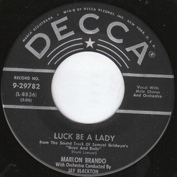 Marlon Brando / Jean Simmons (2) Luck Be A Lady / If I Were A Bell Vinyl 7" USED