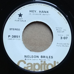 Nelson Briles Hey, Hank Vinyl 7" USED