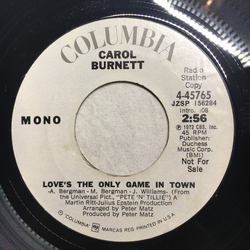 Carol Burnett Love's The Only Game In Town Vinyl 7" USED