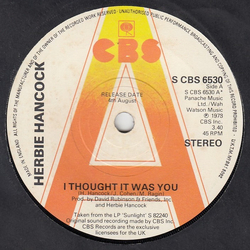 Herbie Hancock I Thought It Was You Vinyl 7" USED