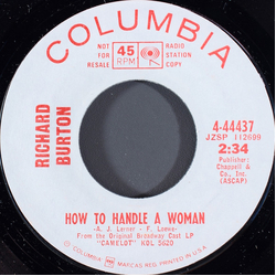 Richard Burton (2) How To Handle A Woman Vinyl 7" USED
