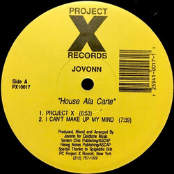 Jovonn House Ala Carte USED VINYL 12INCH 33 S RPM