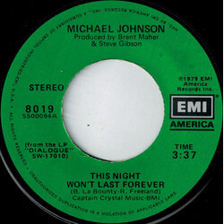Michael Johnson (5) This Night Won't Last Forever USED VINYL 7INCH 45 RPM SINGLE