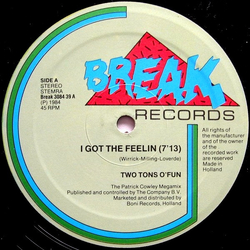 Two Tons O' Fun / Slick (2) I Got The Feeling / Space Bass Vinyl 12" USED