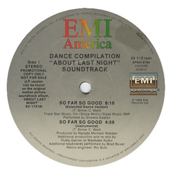Various Dance Compilation ("About Last Night" Soundtrack) Vinyl 12" USED