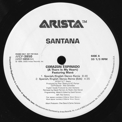 Santana / Maná Corazon Espinado (A Thorn In My Heart) Vinyl 12" USED