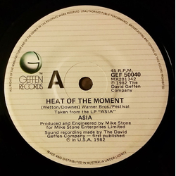 Asia Al Pitrelli Heat Of The Moment Vinyl 7" USED