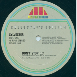 Sylvester Don't Stop / Hard Up Vinyl 12" USED