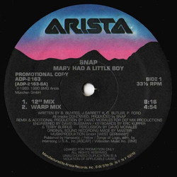 Snap! Mary Had A Little Boy Vinyl 12" USED