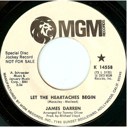 James Darren Let The Heartaches Begin Vinyl 7" USED