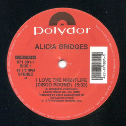 Alicia Bridges I Love The Nightlife (Disco 'Round)  / Body Heat Vinyl 12" USED