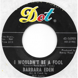 Barbara Eden I Wouldn't Be A Fool / Bend It! Vinyl 7" USED