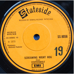 Steppenwolf Screaming Night Hog / Spiritual Fantasy Vinyl 7" USED