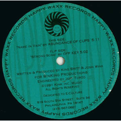 Abundance Of Cups / Off Key Strong Song / Name In Vain Vinyl 12" USED