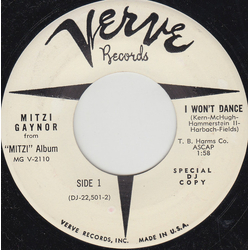 Mitzi Gaynor I Won't Dance Vinyl 7" USED