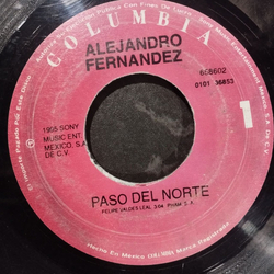 Alejandro Fernández Paso Del Norte / Que Bueno Vinyl 7" USED