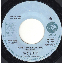 Merv Griffin Happy To Know You Vinyl 7" USED