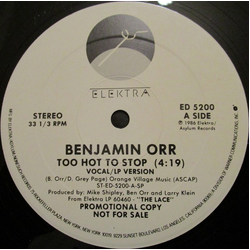 Benjamin Orr Too Hot To Stop Vinyl 12" USED