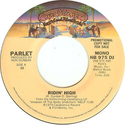 Parlet Ridin' High USED VINYL 7INCH 45 RPM SINGLE MONO STEREO PROMO