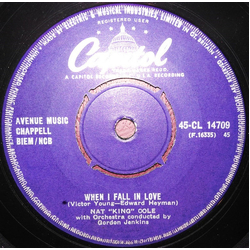 Nat King Cole When I Fall In Love Vinyl 7" USED