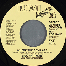 Lisa Hartman Where The Boys Are Vinyl 7" USED