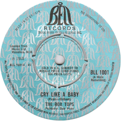 Box Tops Cry Like A Baby Vinyl 7" USED