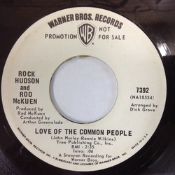 Rock Hudson (2) / Rod McKuen Wings (Why Do They Want Us To Walk?) / Love Of The Common People Vinyl 7" USED