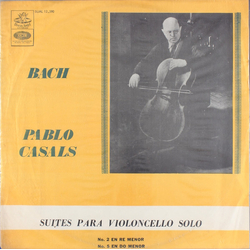 Pablo Casals Suites Para Violoncello Solo Vinyl LP USED