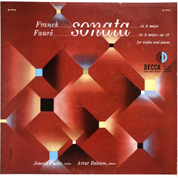 César Franck / Gabriel Fauré / Joseph Fuchs / Arthur Balsam Sonata For Violin And Piano Vinyl LP USED
